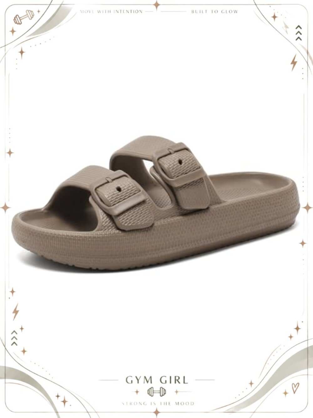 Women Men Platform Slide Sandals Adjustable Double Buckle Slip Resistant Shower